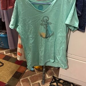 Life is good mint green tee shirt